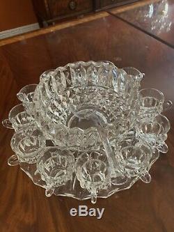 Vintage Duncan & Miller Punch Bowl Set