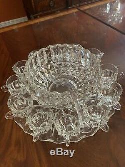 Vintage Duncan & Miller Punch Bowl Set