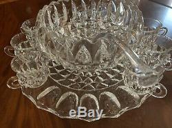 Vintage Duncan & Miller Punch Bowl Set