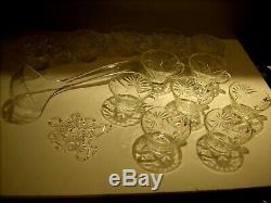 Vintage Early American Prescut Punch Bowl Set Anchor Hocking Star of David 27pc