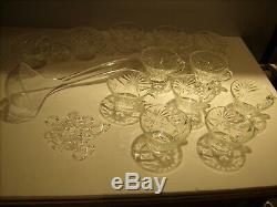 Vintage Early American Prescut Punch Bowl Set Anchor Hocking Star of David 27pc
