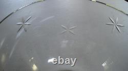 Vintage Etched Starburst Large Clear Glass Punch Set Bowl 11 glasses + Ladle