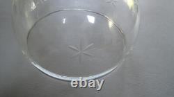 Vintage Etched Starburst Large Clear Glass Punch Set Bowl 11 glasses + Ladle