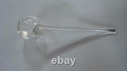 Vintage Etched Starburst Large Clear Glass Punch Set Bowl 11 glasses + Ladle