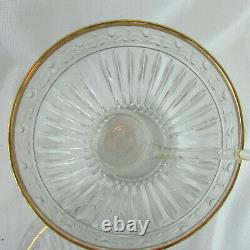 Vintage Exquisite Large Heavy Floral Pattern Crystal Lidded Punch Bowl & Ladle