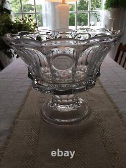 Vintage FOSTORIA COIN CRYSTAL PUNCH BOWL-14 1/2, BASE-9 1/4 & 12 CUPS-3 3/8