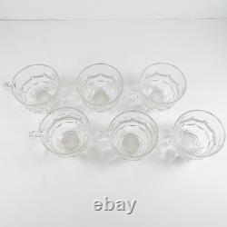 Vintage Federal Glass Jubilee Punch Bowl Set (12 Cups and Serving Bowl)