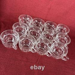 Vintage Federal Glass Jubilee Punch Bowl Set (12 Cups and Serving Bowl) Ladle
