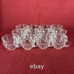 Vintage Federal Glass Jubilee Punch Bowl Set (12 Cups and Serving Bowl) Ladle