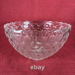 Vintage Federal Glass Jubilee Punch Bowl Set (12 Cups and Serving Bowl) Ladle