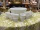 Vintage Fenton Hobnail Milk Glass Octagon Punch Bowl Set, Rare, Excellent Cond