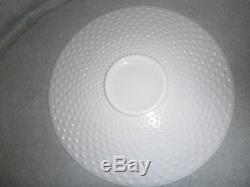 Vintage Fenton Hobnail White Punch Bowl And Cups With Torte (Under Plate) NICE