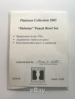 Vintage Fenton Hobstar Punch Bowl Set 2005 Platinum Collection
