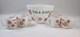 Vintage Fire King Milk Glass Punch Bowl & 8 Mugs Snowflake Tom & Jerry Egg Nog