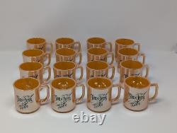 Vintage Fire King Peach Lustre Tom & Jerry Punch Bowl & 16 Mugs Set