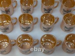 Vintage Fire King Peach Lustre Tom & Jerry Punch Bowl & 16 Mugs Set