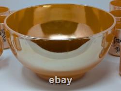 Vintage Fire King Peach Lustre Tom & Jerry Punch Bowl & 16 Mugs Set