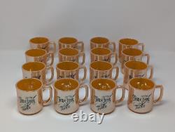 Vintage Fire King Peach Lustre Tom & Jerry Punch Bowl & 16 Mugs Set