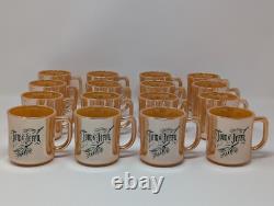 Vintage Fire King Peach Lustre Tom & Jerry Punch Bowl & 16 Mugs Set