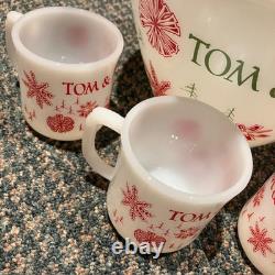 Vintage Fire King Tom and Jerry Bowl Mugs Set Punch Bowl