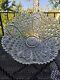 Vintage Flared Daisy & Button Smith Glass Clear Punch BowlBOWL ONLY17 D