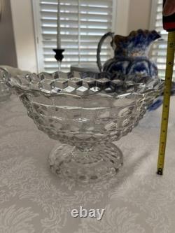 Vintage Fostoria 12 Footed Punch Bowl with10 cups & Ladle