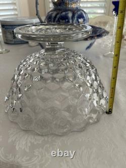 Vintage Fostoria 12 Footed Punch Bowl with10 cups & Ladle