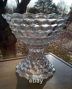 Vintage Fostoria American 14 Punch Bowl & Stand Wedding, Party FREE SHIPPING