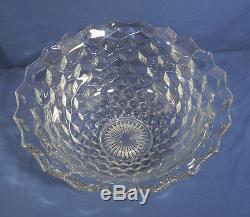 Vintage Fostoria American Crystal Glass Large 18 Punch Bowl with Stand 12 High