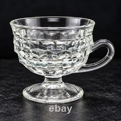 Vintage Fostoria American Glass Punch Bowl Set 12 Cups Ladle 14 Pc