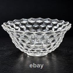 Vintage Fostoria American Glass Punch Bowl Set 12 Cups Ladle 14 Pc