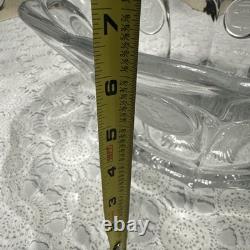 Vintage Fostoria Coin Glass Clear Punch Bowl 14 3/4 & 11 Punch Cups USA Symbols