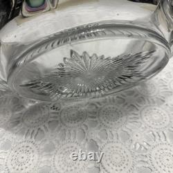 Vintage Fostoria Coin Glass Clear Punch Bowl 14 3/4 & 11 Punch Cups USA Symbols
