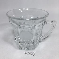 Vintage Fostoria Coin Glass Clear Punch Bowl 15 With 12 Punch Cups Mugs