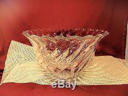 Vintage Fostoria Crystal Colony Pat. Nice Heavy Punch Bowl 13 3/4 W x 7 7/8 T