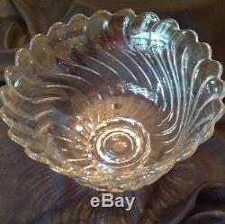 Vintage Fostoria Crystal Old Colony Heavy Crystal Clear Glass Swirl Punch Bowl