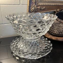 Vintage Fostoria Glass AMERICAN 14 Punch Bowl with Pedestal & Underplate