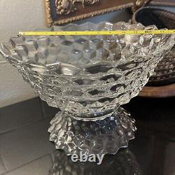 Vintage Fostoria Glass AMERICAN 14 Punch Bowl with Pedestal & Underplate