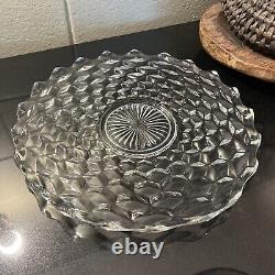 Vintage Fostoria Glass AMERICAN 14 Punch Bowl with Pedestal & Underplate