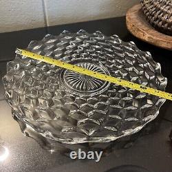 Vintage Fostoria Glass AMERICAN 14 Punch Bowl with Pedestal & Underplate