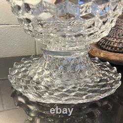 Vintage Fostoria Glass AMERICAN 14 Punch Bowl with Pedestal & Underplate