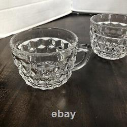 Vintage Fostoria Glass Heavy 14 Punch Bowl & 12 Cups