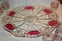 Vintage Franciscan Tiffin Moon and Stars Punch Bowl, Platter, 12 Cups & Ladle