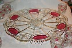 Vintage Franciscan Tiffin Moon and Stars Punch Bowl, Platter, 12 Cups & Ladle