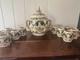 Vintage GERZ German Castle Punch Bowl Set 10 Mugs 3361 Covered Tureen Rhine