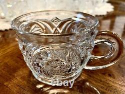 Vintage GLASS PUNCH BOWL with 30 matching cups