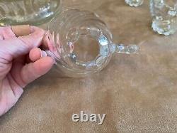 Vintage Glass Antique Punch Bowl 12 Hook Cups Grapes fruit pattern Serving Set