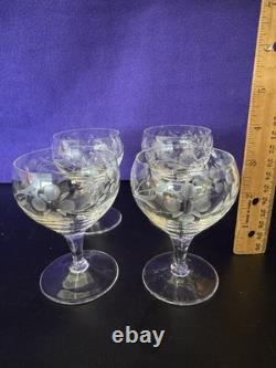 Vintage Glass Punch Bowl Set 33 Pieces, 7 Different Glasses + 6 Shot Glasses