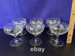 Vintage Glass Punch Bowl Set 33 Pieces, 7 Different Glasses + 6 Shot Glasses