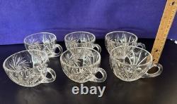 Vintage Glass Punch Bowl Set 33 Pieces, 7 Different Glasses + 6 Shot Glasses